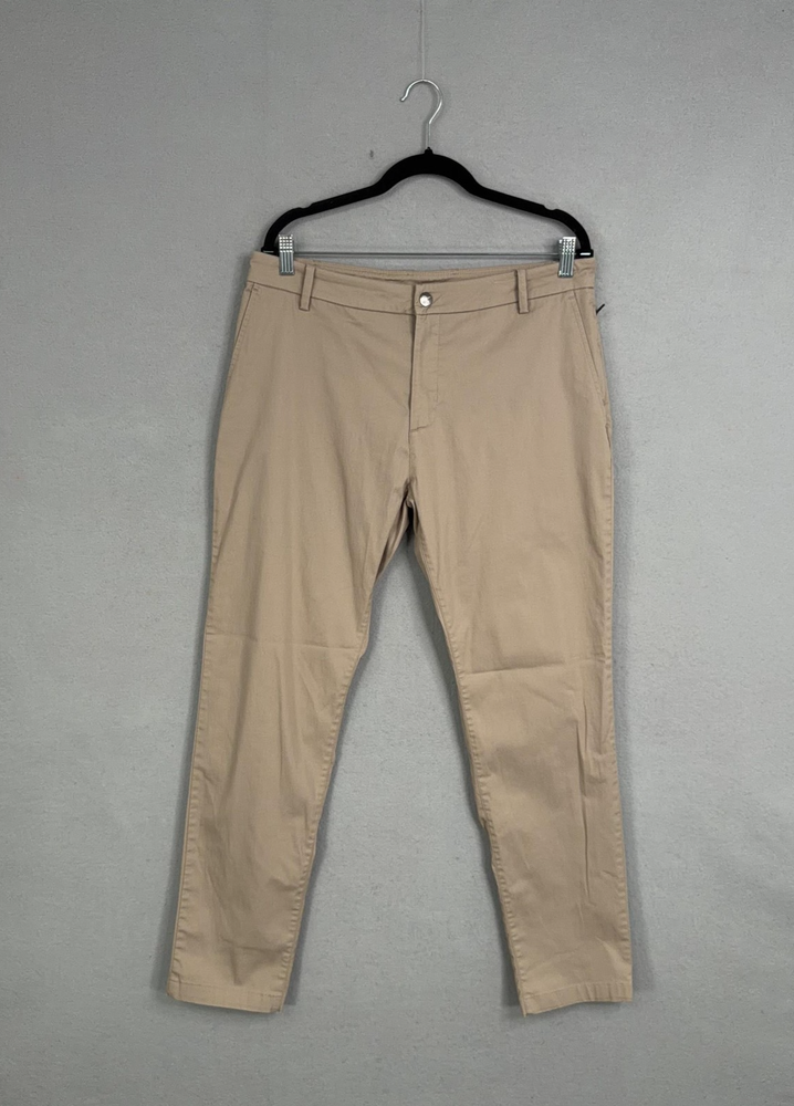 Birddogs Pants Mens 34x30 Beige Slim Fit Lined Chino Stretch Golf Boomstick