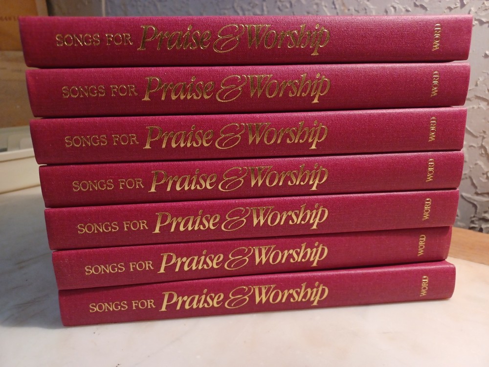 7x Songs for Praise & Worship Hardcover Hymnal Books 1992 Word Music Maroon Gold