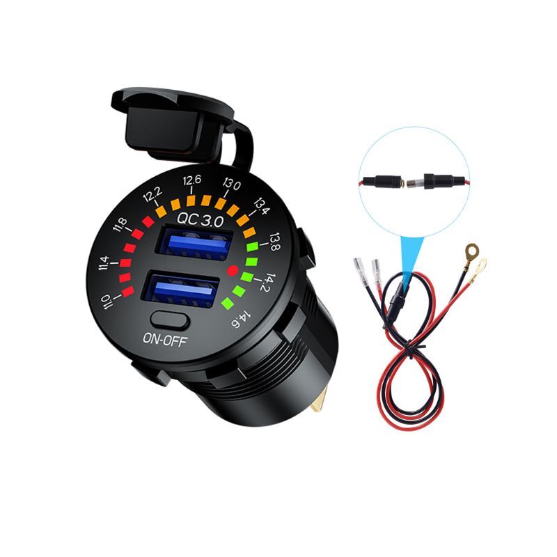 18W USB PD QC3.0 Dual Port Fast Car Charger Adapter