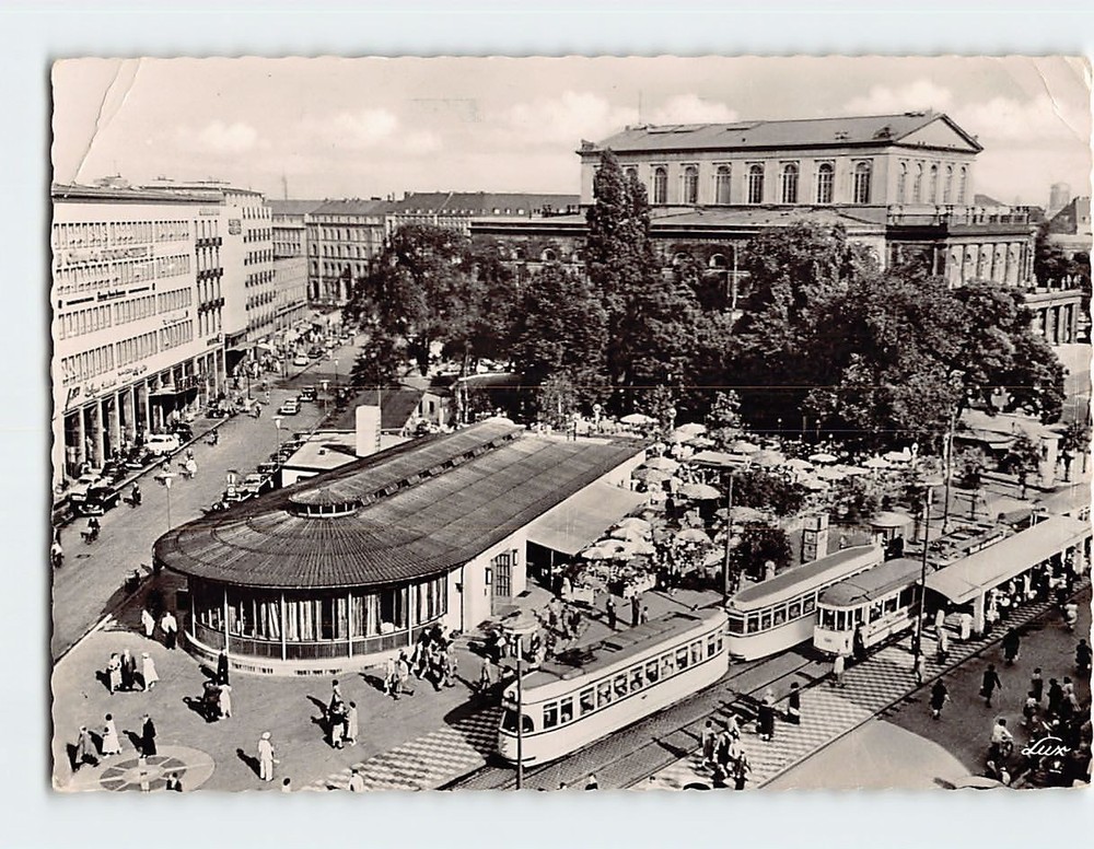 Postcard Blick vom Europahaus auf Cafe am Kropcke und Opernhaus Hanover Germany