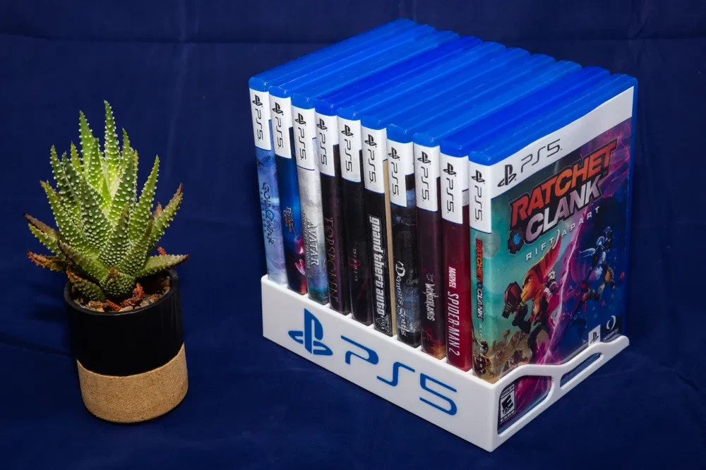 PS5 Game Storage Rack PlayStation 5 Disc Case Display Holder Organizer White