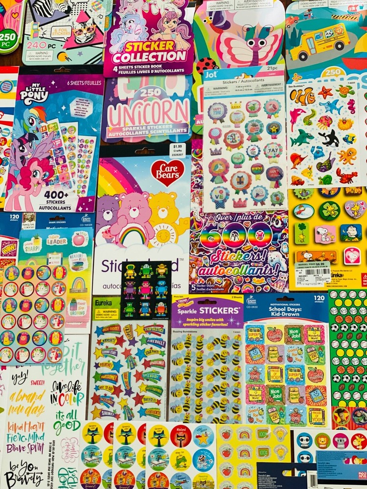 Wholesale 935 Glitter Metallic Glossy Stickers for Kids Craft Pack