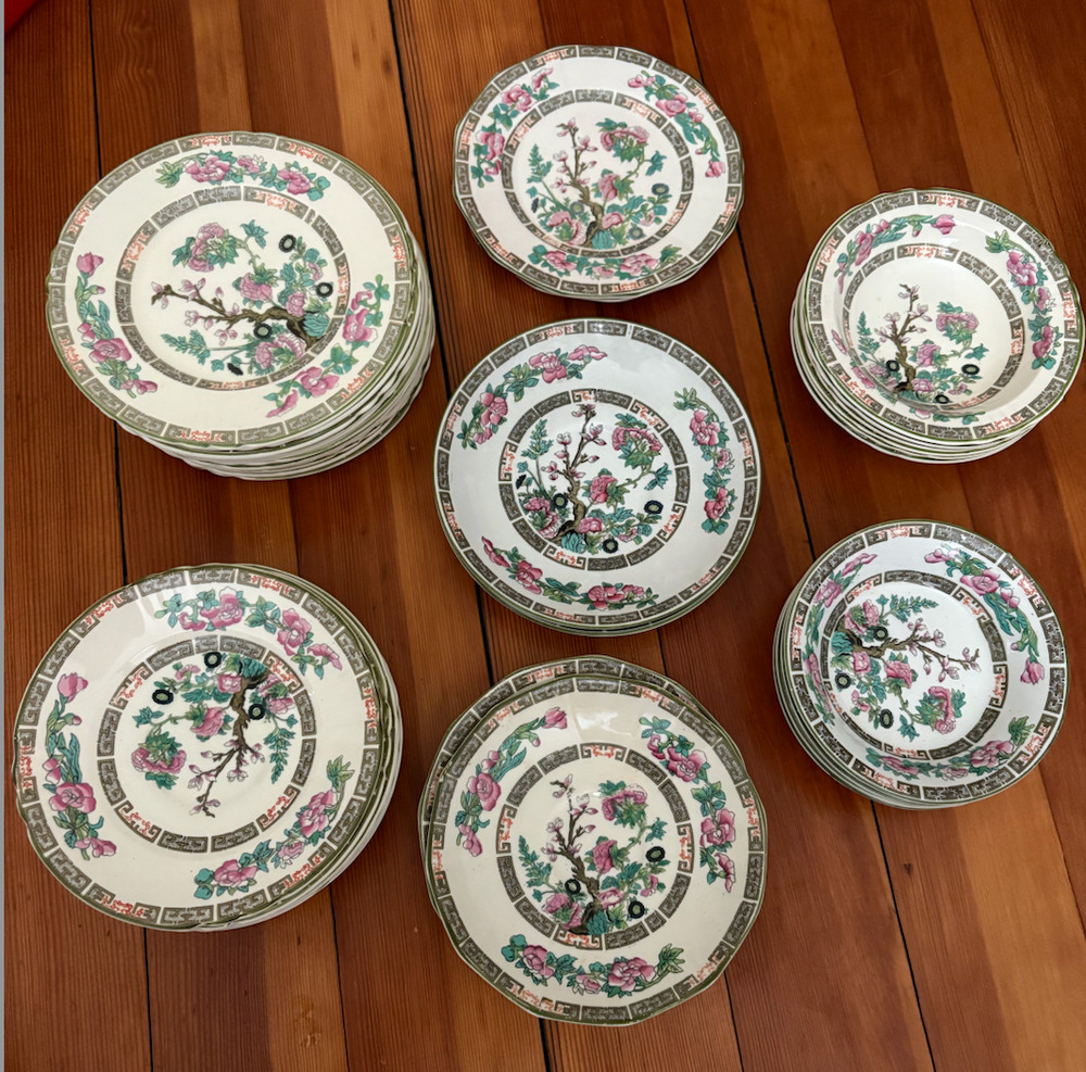 Vintage Myott Son & Co England Indian Tree China Set: Saucers, Plates, Bowls