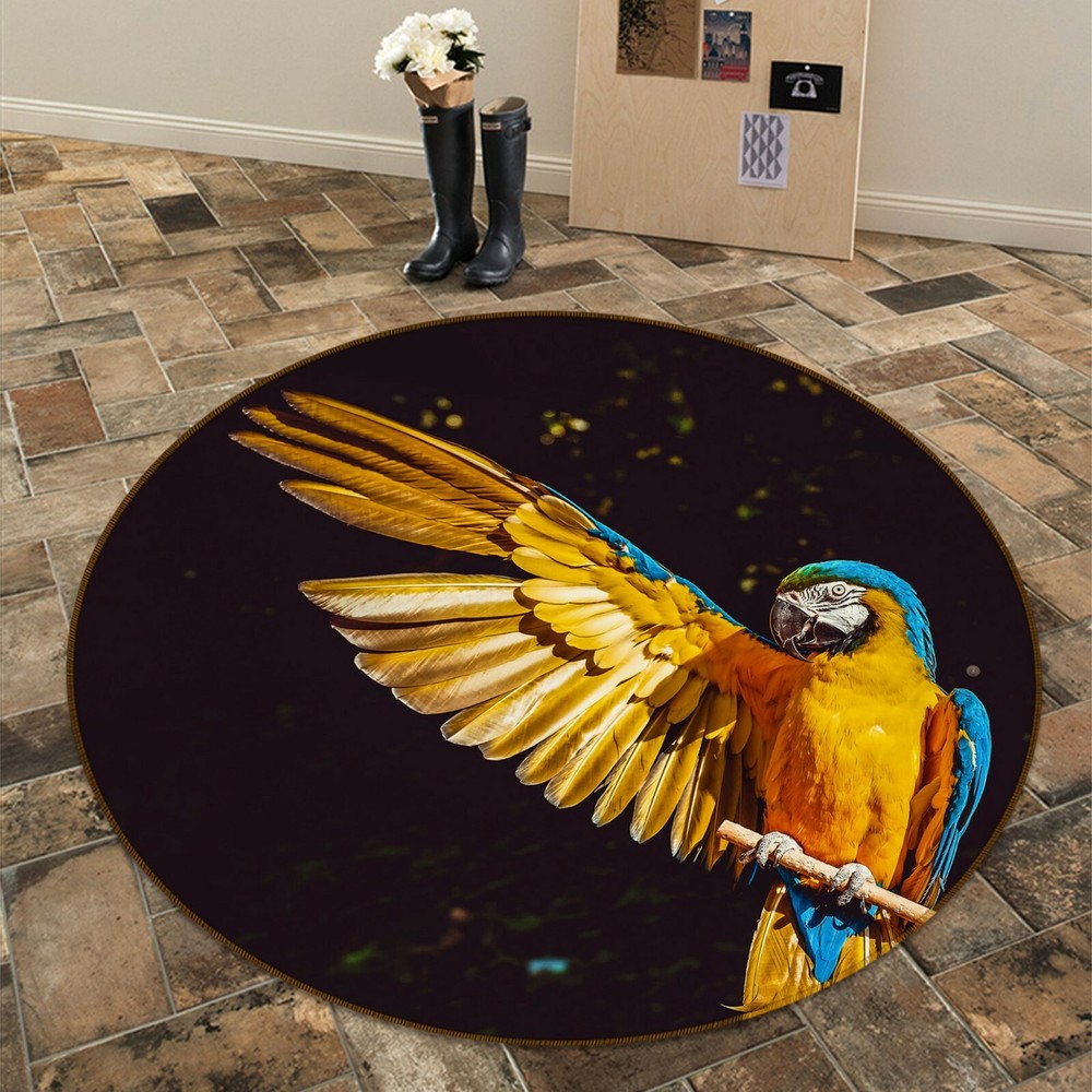 3D Yellow Parrot Wings O1512 Animal Non Slip Rug Mat Elegant Photo Carpet Fay