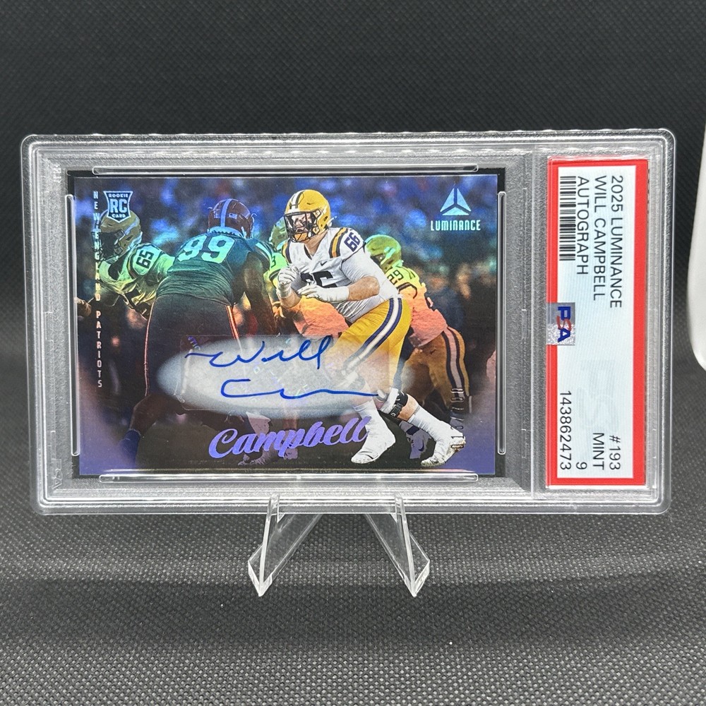2025 Panini Luminance Will Campbell ROOKIE AUTO /700 LSU, Patriots RC #193