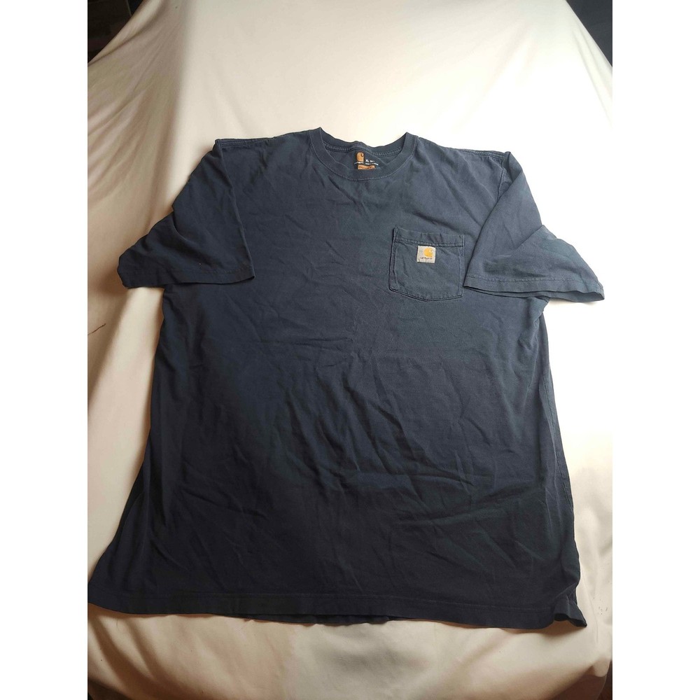 Carhartt Mens XL Tall Navy Blue K87 Pocket T-Shirt Original Fit Short Sleeve