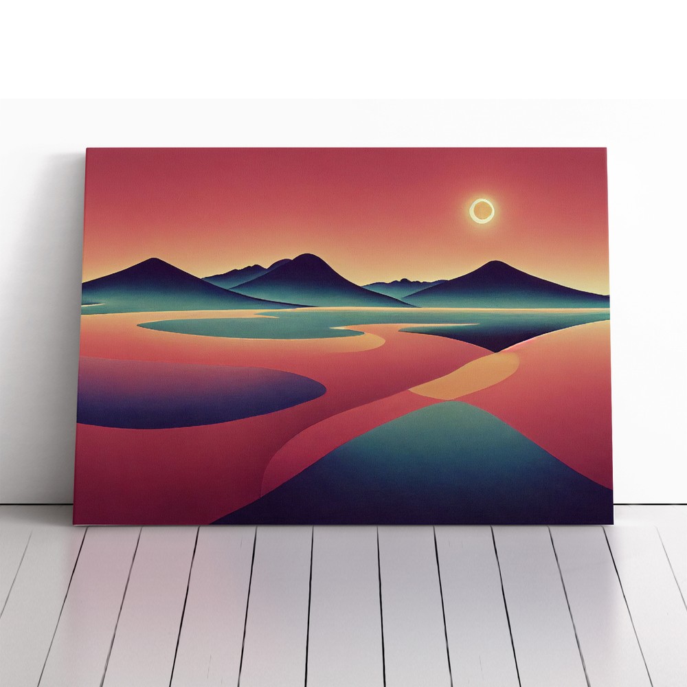 Statuesque Abstract Mountains Canvas Wall Art Print Framed Picture Home Decor