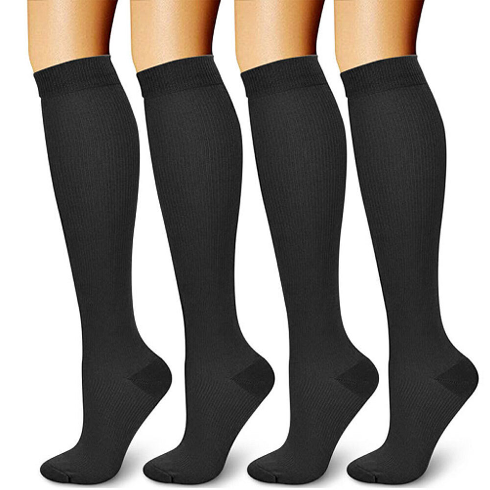 3 Pairs 15-20mmHg Graduated Compression Socks for Men & Women, Knee High, Sizes S-XXL
