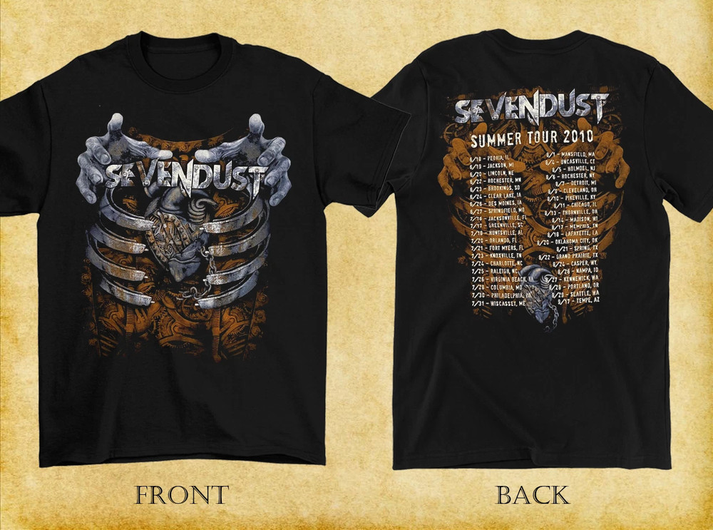 2 Sides Sevendust Band Summer Tour 2010 Shirt Black Unisex S-5XL