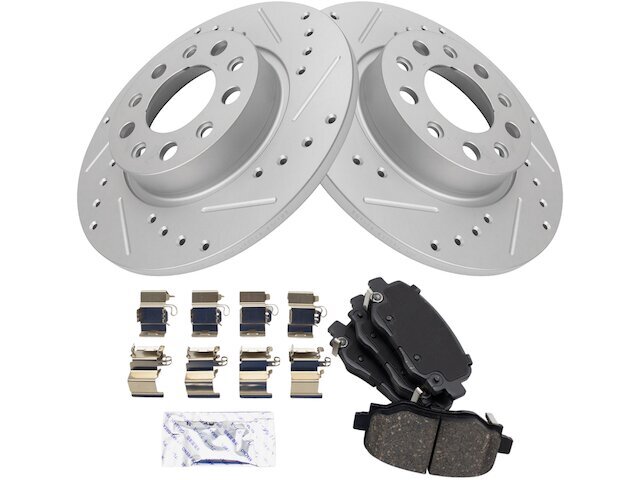 Rear TRQ Brake Pad and Rotor Kit fits Fiat 500X 2016-2021 11MQDW