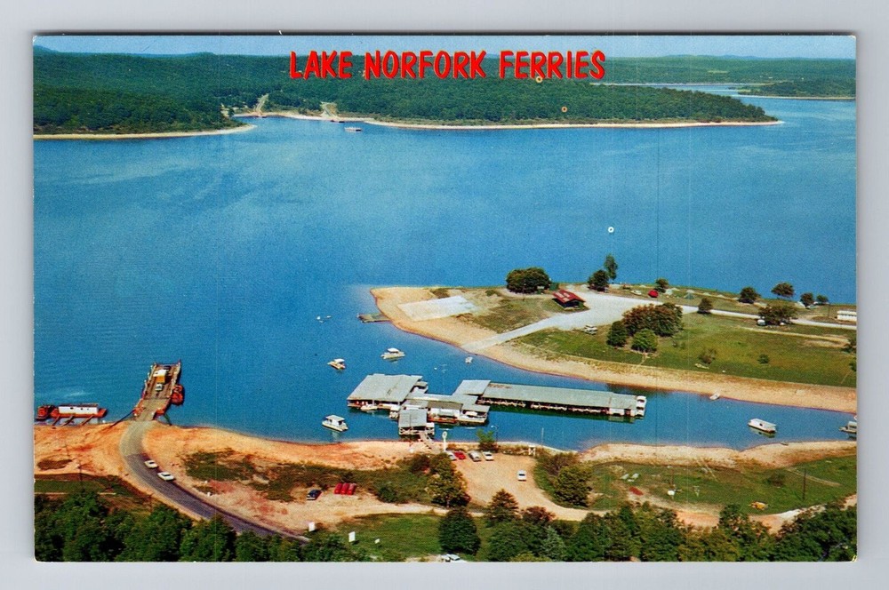 Panther Bay AR-Arkansas, Lake Norfork Ferries, Antique Vintage Souvenir Postcard