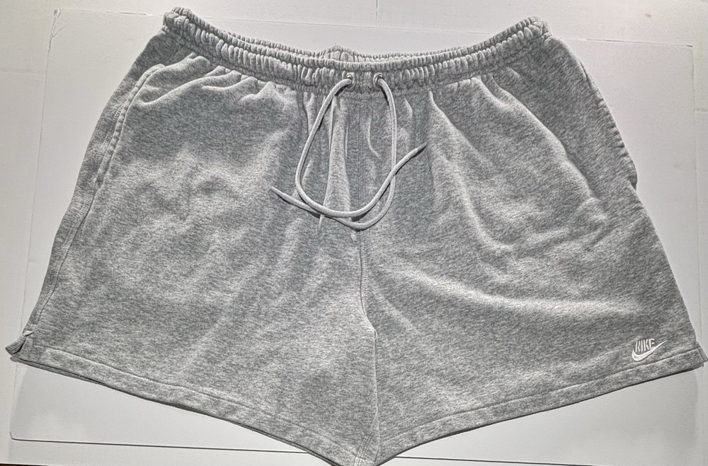 Nike Sportswear Club Fleece Shorts Men’s XL Gray Heather Drawstring Sweat Shorts