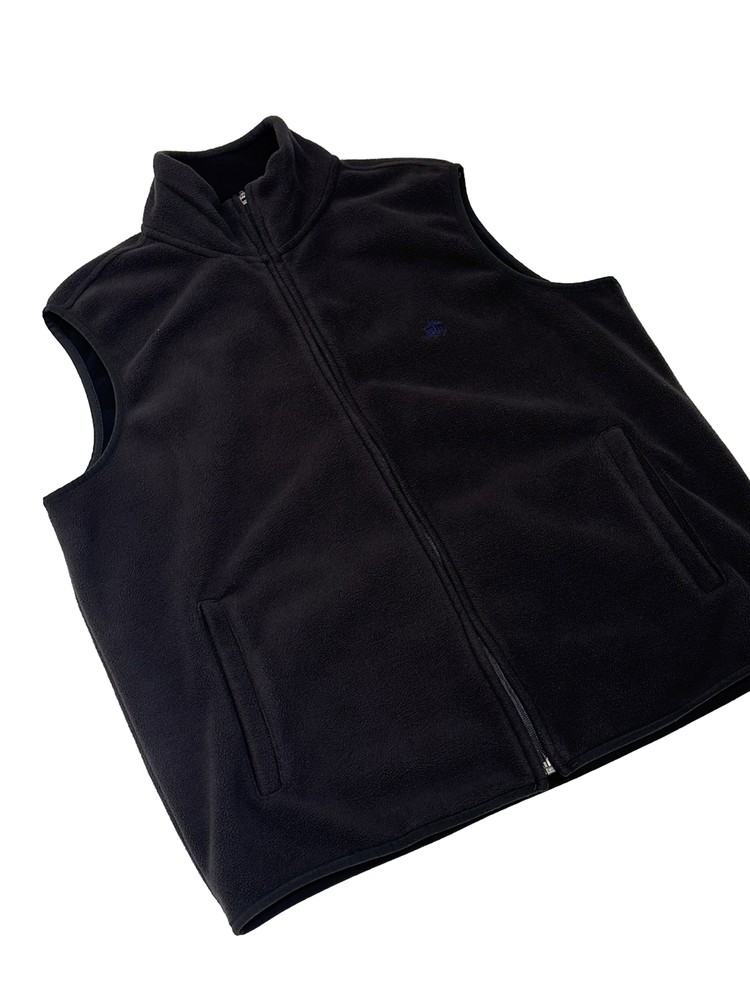 Brooks Brothers 346 Fleece Vest Size L Black Zip