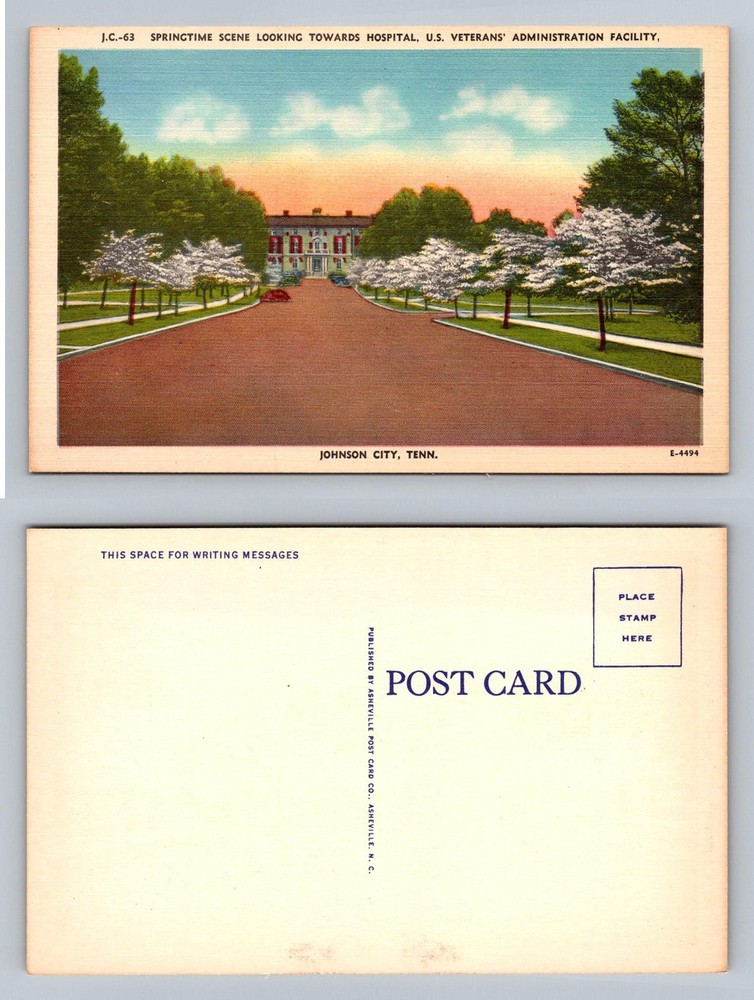Johnson City, TN-Tennessee, Veterans Hospital Springtime Scene Vintage Postcard