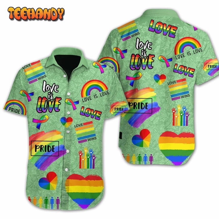 Ally 3D LGBT Love Is Love Pride Hawaiian Shirt Design