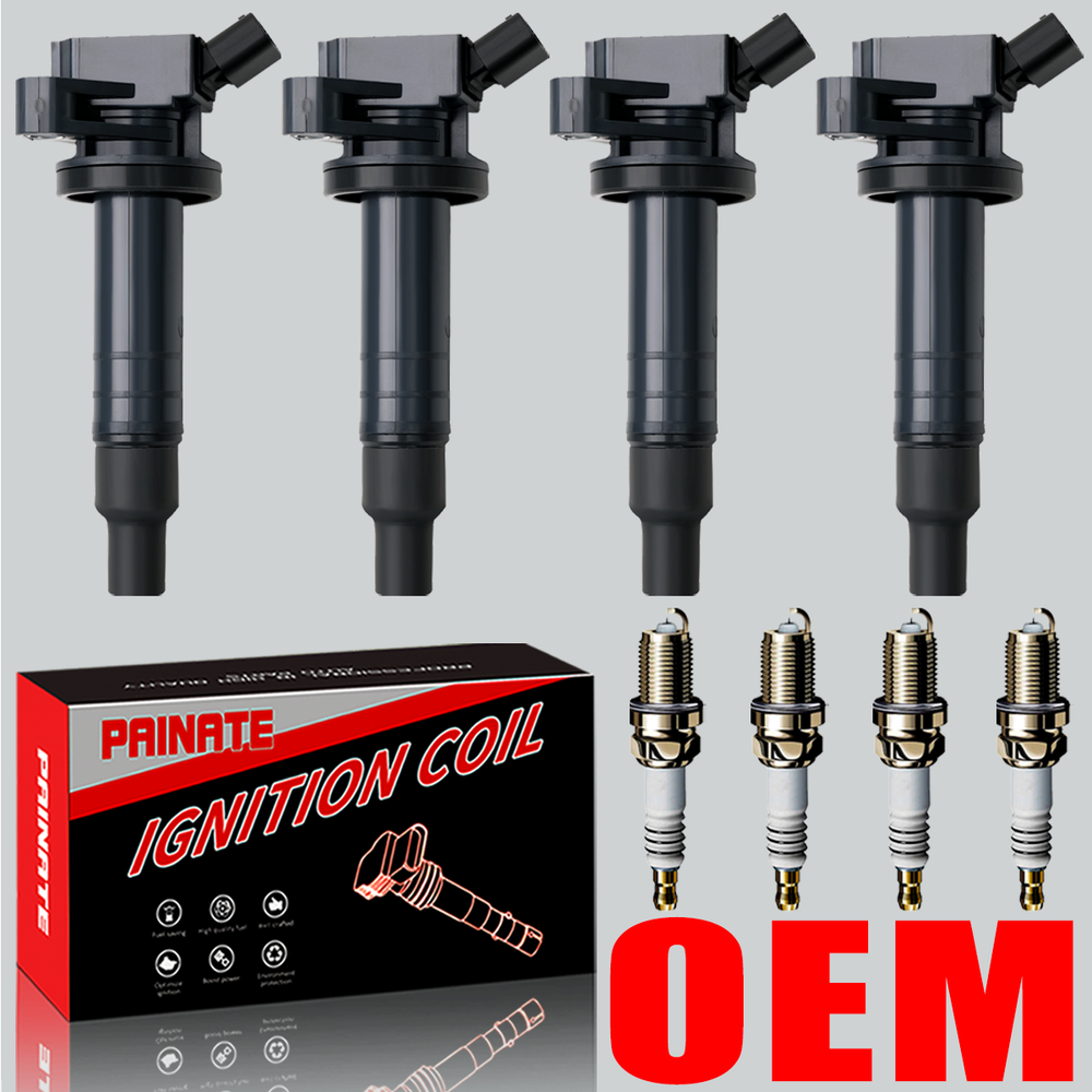 4X OEM Ignition Coil & 4X Iridium Spark Plugs For Toyota Corolla 1.8L L4 UF247