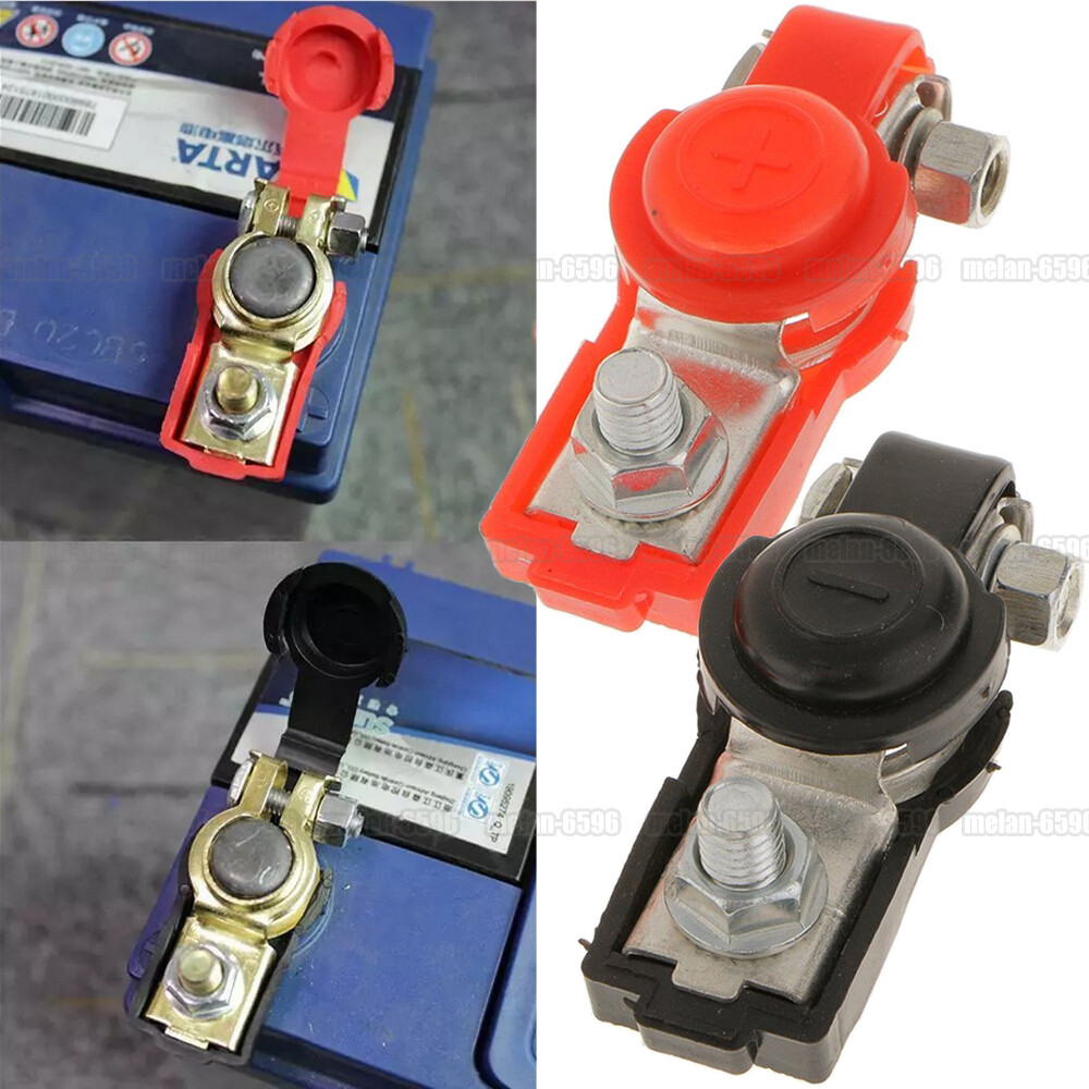 1 Pair Car Battery Terminal Connector Post Positive + Negative Poles Universal