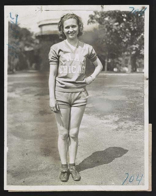 Evanston IL Betty Robinson 1932 Olympic Comeback Training Track Photo