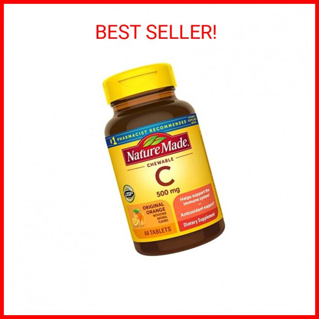 Nature Made Chewable Vitamin C 500 mg, Dietary Supplement for Immune Support, 60