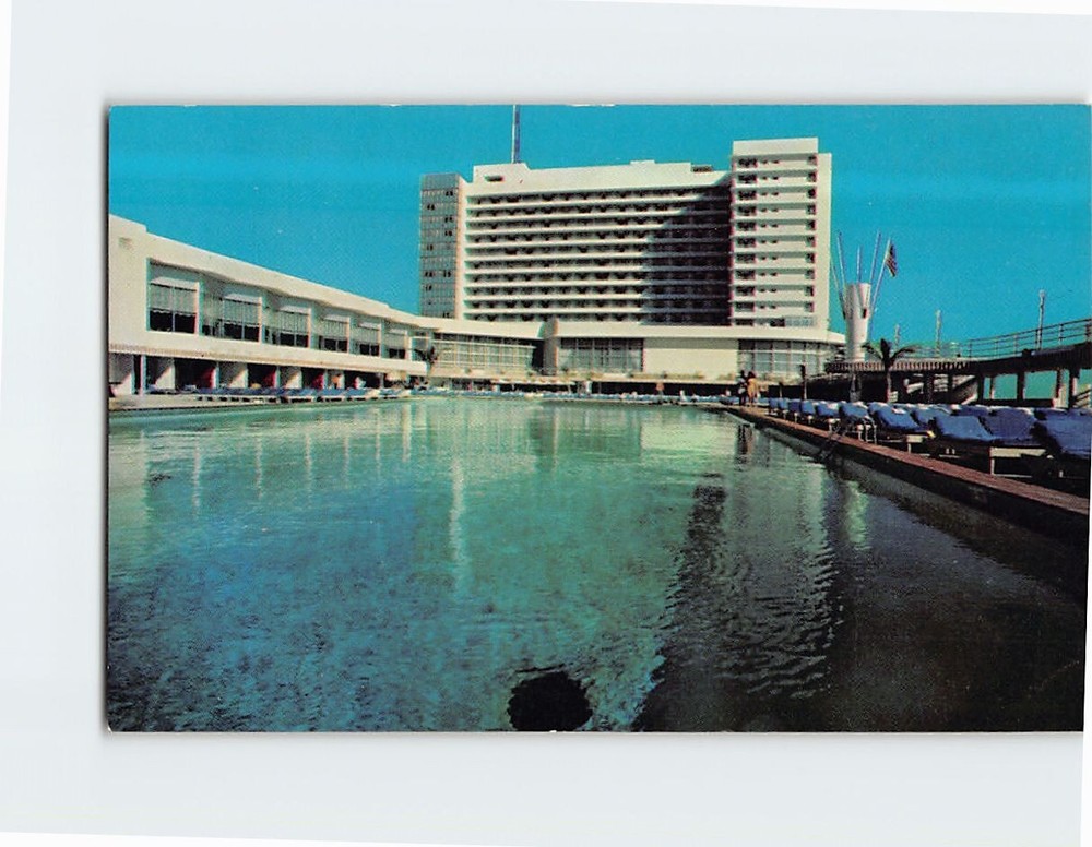 Postcard Swimming Pool At The Deauville Hotel Miami Beach Florida