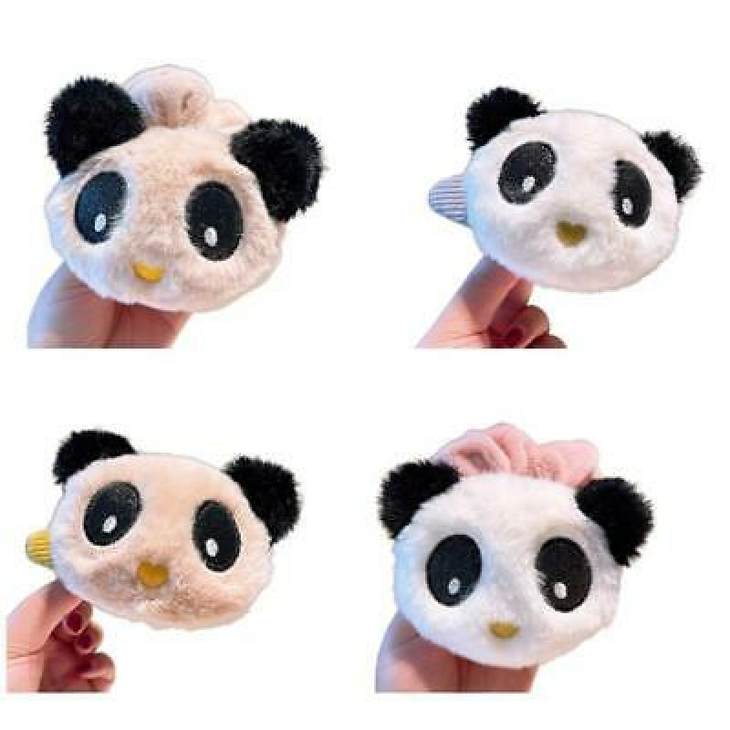 Soft Stuffed Panda Scrunchies Ponytail Holders Elastic Hair Bands Panda Hairpins