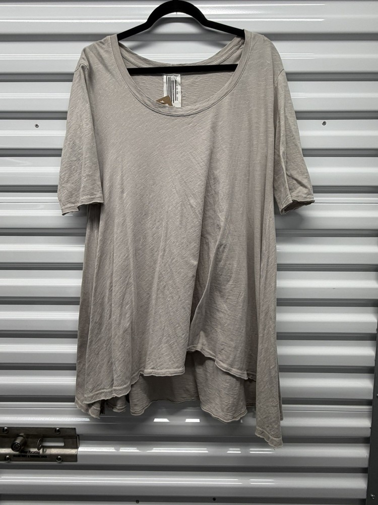 FREE PEOPLE WOMENS LIGHT GREY OVERSIZED TEE SHIRT SIZE M