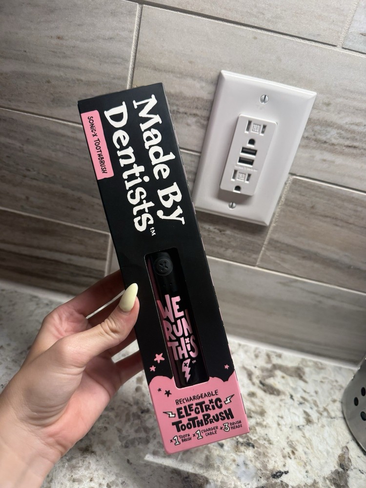 NEW Made by Dentists Sonic X Rechargeable Electric Toothbrush, Black & Pink