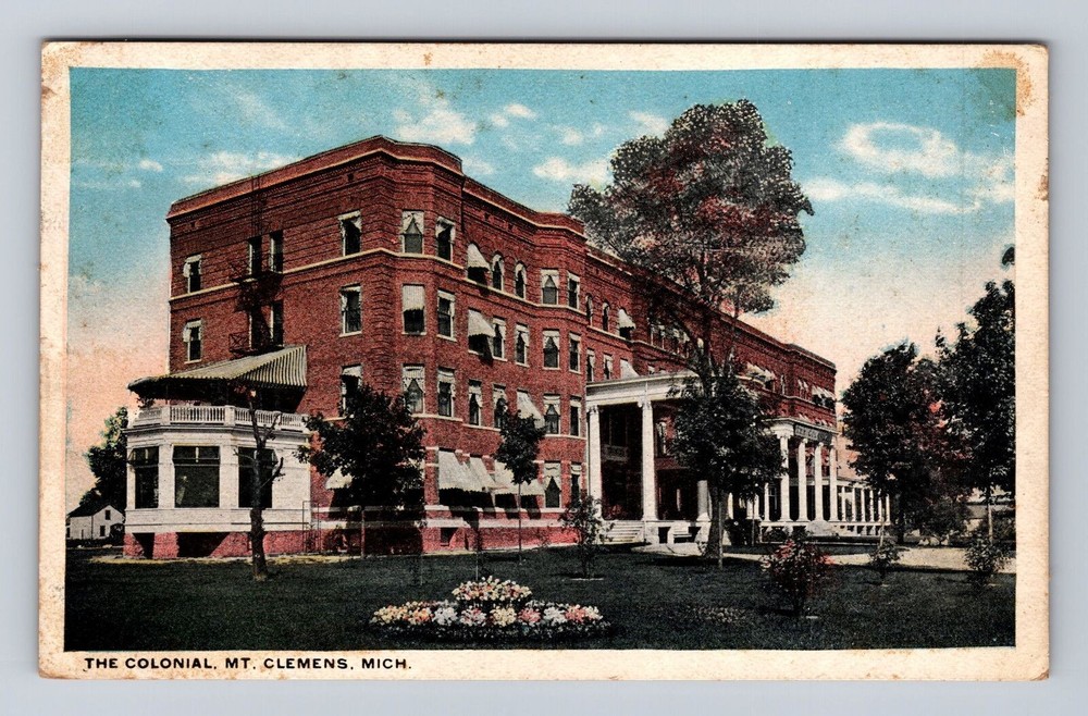 Mt Clemens MI-Michigan, The Colonial, Advertising, Antique Vintage Postcard