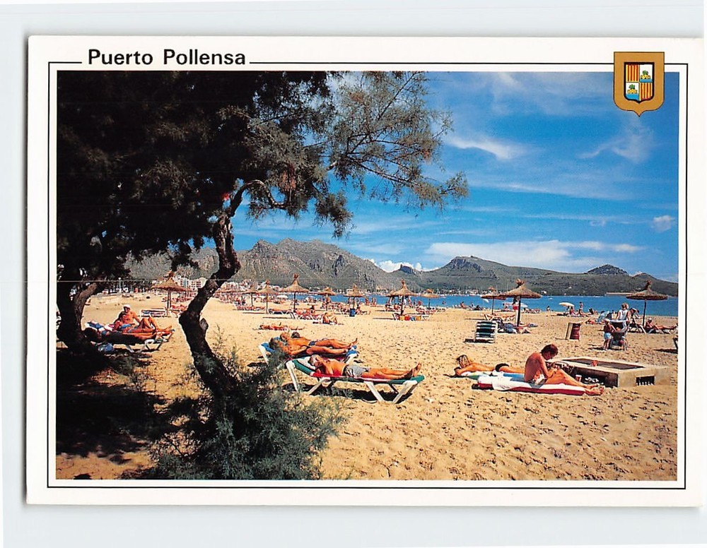 Postcard Beach View At Puerto Pollensa Mallorca Spain