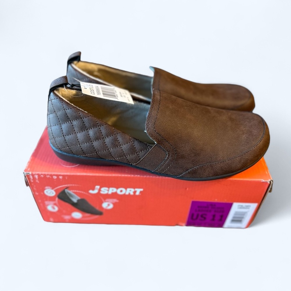 JSport Women's Casual Slip On Shoe Brown Size 11
