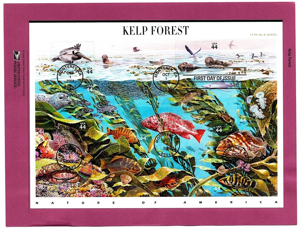 First Day Souvenir Cancellation Page FDC Kelp Forest Sheet 4423 2009-39