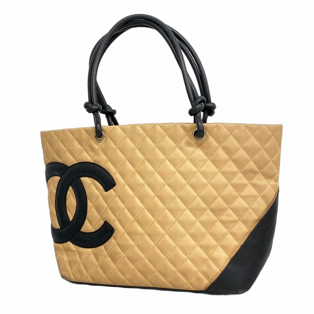 Chanel Cambon Lambskin Tote Bag with Silver Hardware 184359
