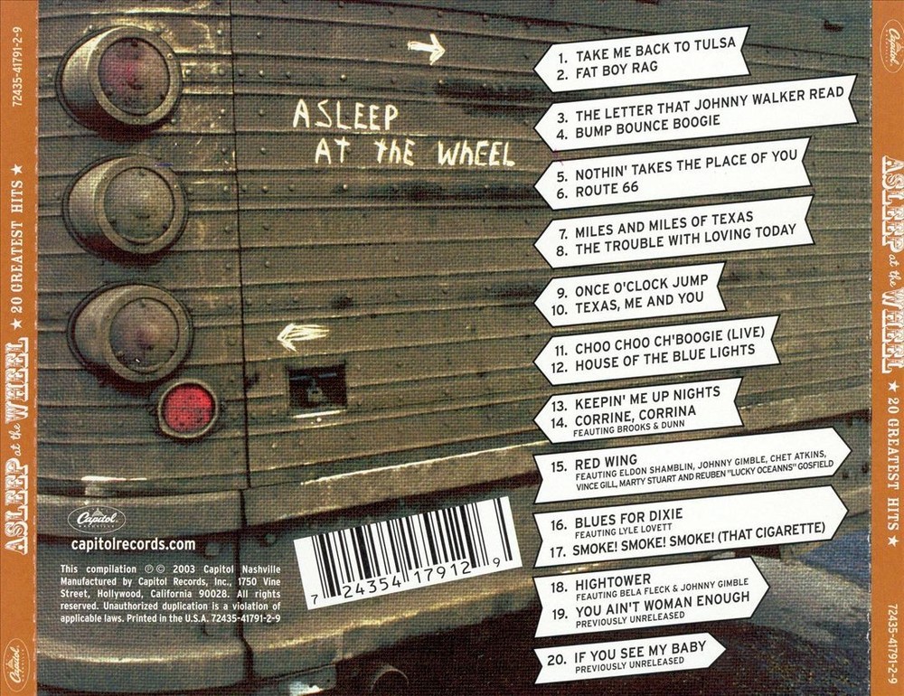 Asleep At The Wheel 20 Greatest Hits New Cd