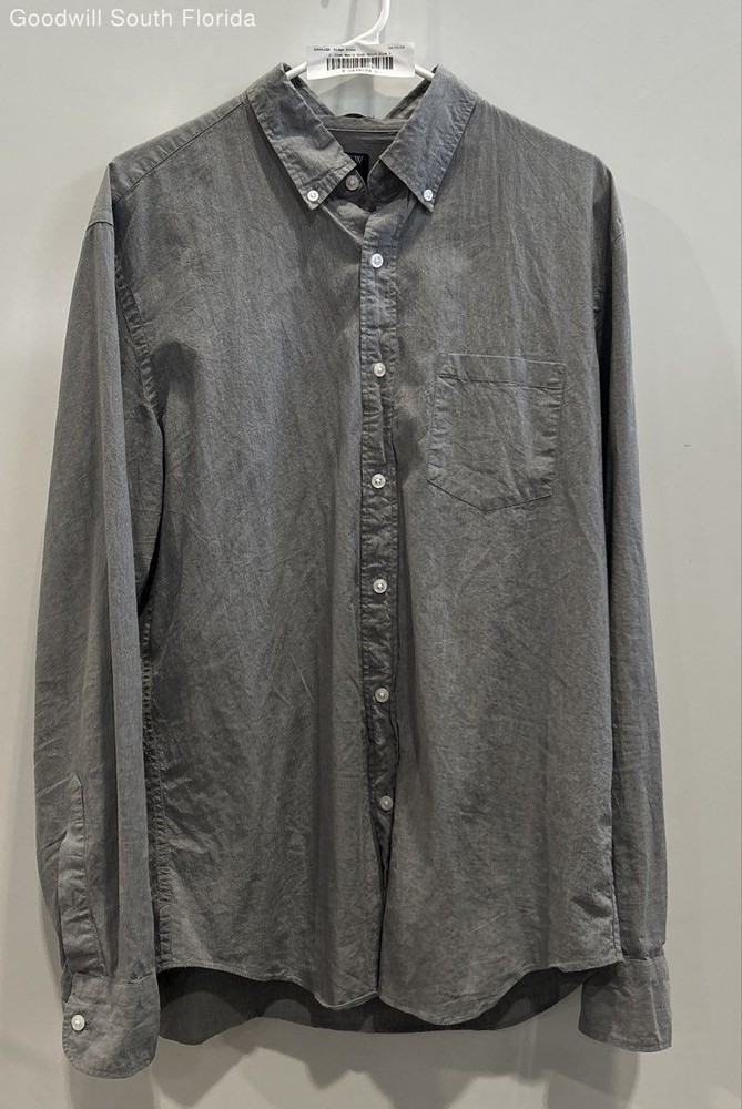 J.Crew Mens Gray Flex Washed Long Sleeve Collared Button-Up Shirt Size Large
