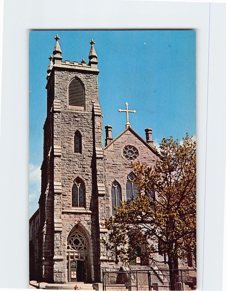 Postcard St. Charles Borromeo Church Woonsocket Rhode Island USA