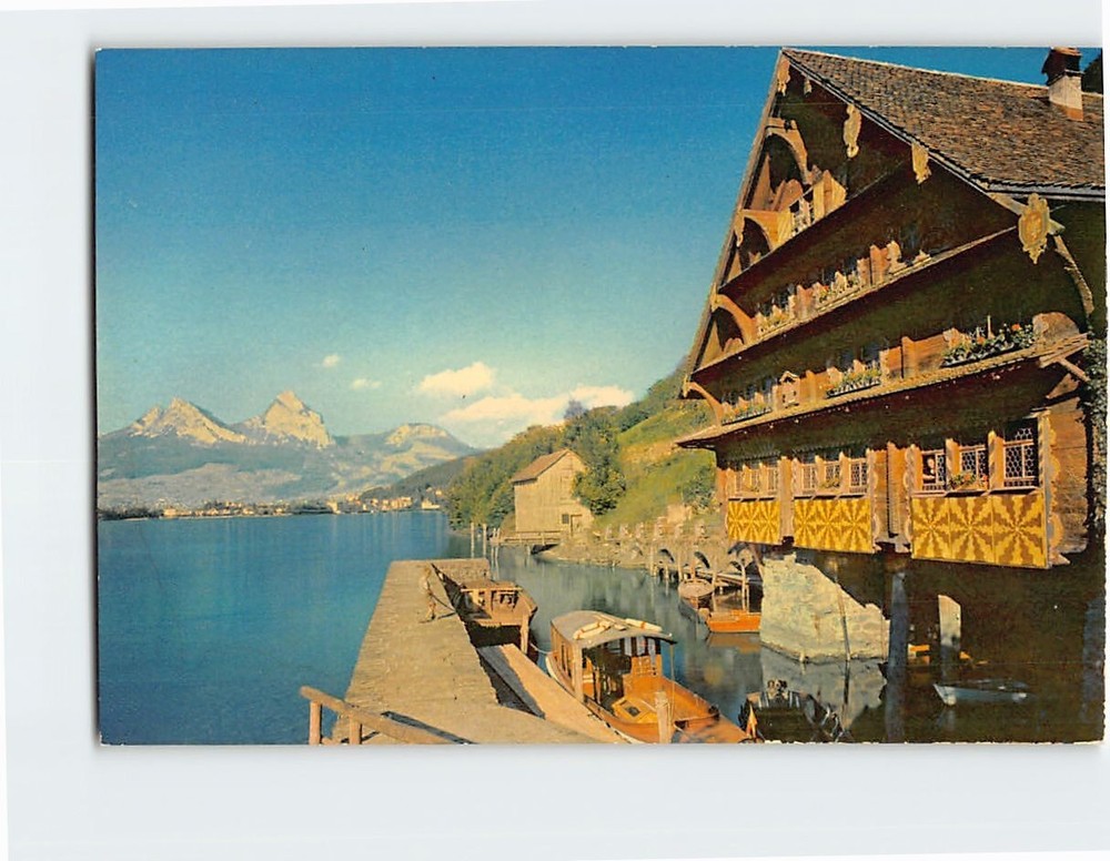 Postcard Lake Lucerne Teib Brunnen & The Mythen Switzerland