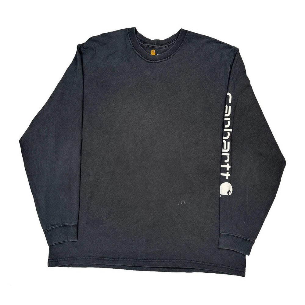 Carhartt Spellout Long Sleeve T-Shirt - XL Black Cotton