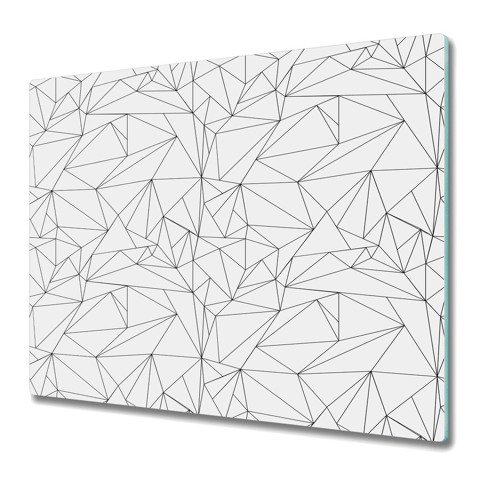 Glass Induction Ceramic Hob Cover Simple triangles black and white 60x52