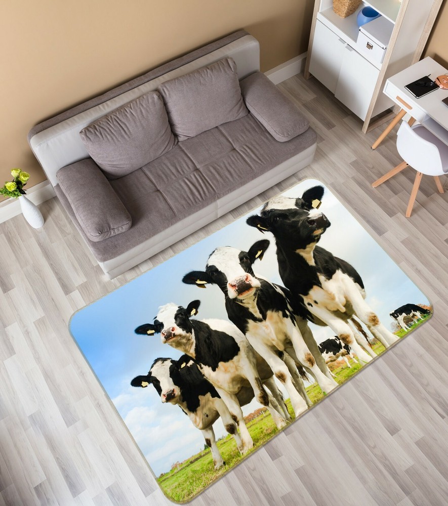 3D Grassland Cow O3151 Animal Non Slip Rug Mat Elegant Photo Carpet Fay