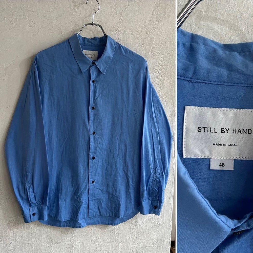 STILL BY HAND Regular Collar Shirt Blue Size L 48