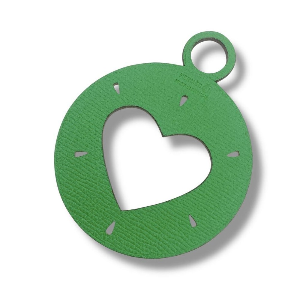 Hermes Petit Ache Heart Charm Keychain in Circle Design