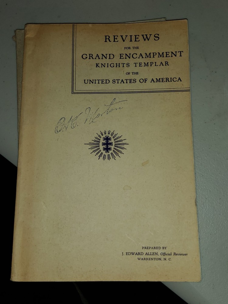 Review for the Grand Encampment of the Knights Templar. MASONIC 1936