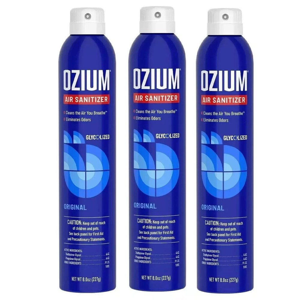 Ozium Air Sanitizer Spray Eliminates Smoke Odors 8oz 3-Pack