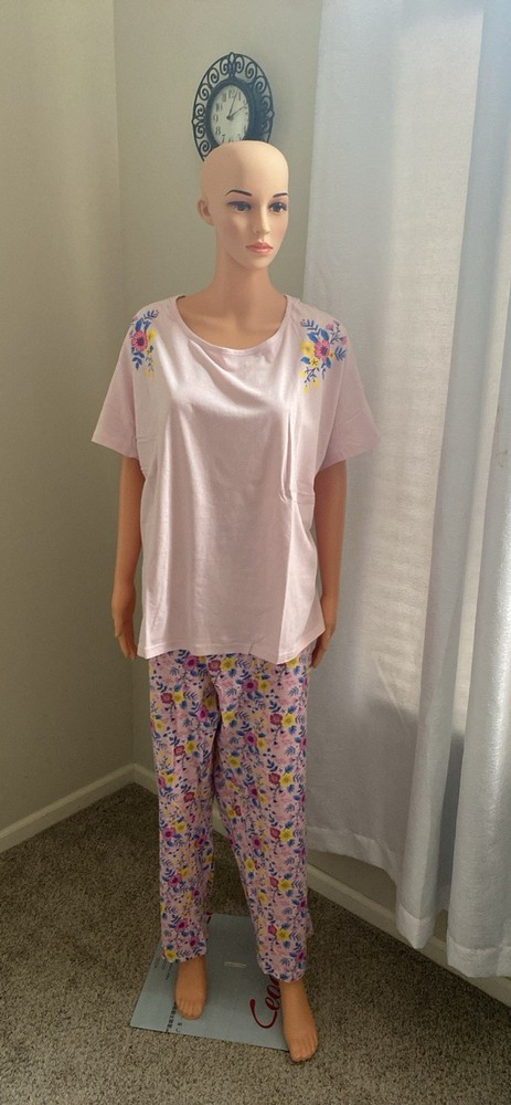 Cozee Corner 2-Piece 100% Cotton Pajama Set for Women Size 4x