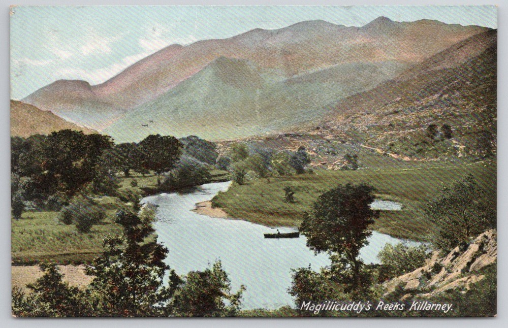 Magillicuddy's Reeks Killarney Ireland Edwardian River Landscape Postcard