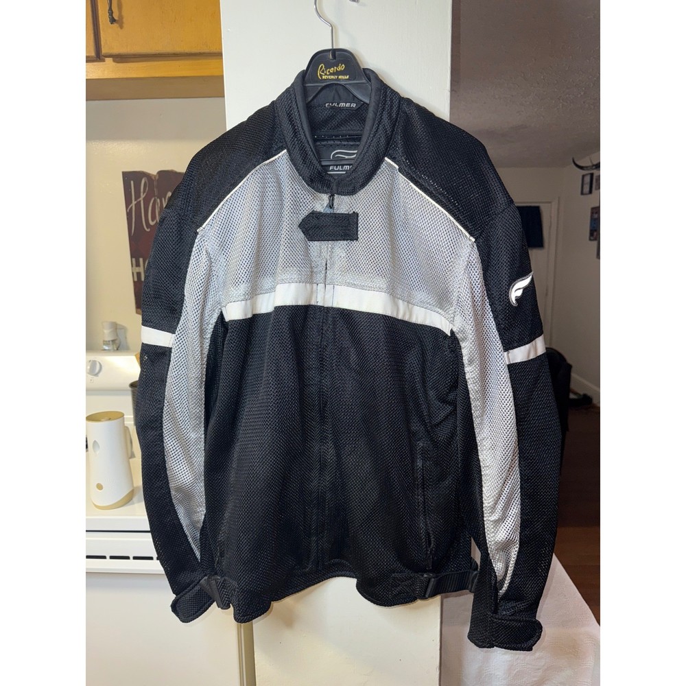 Fulmer Motorcycle Riding Jacket Black Gray Mesh Vented Street Bike Biker Large