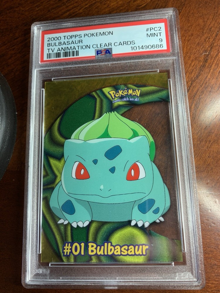 2000 Topps Pokemon TV Animation Series 2 #PC2 Bulbasaur Clear Card PSA 9 MINT