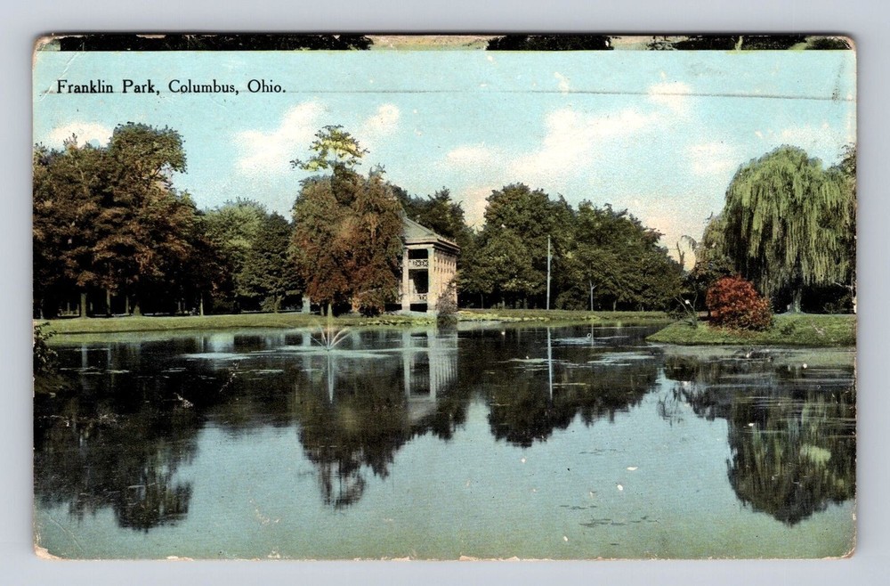 Columbus OH-Ohio, Lake, Franklin Park, Antique, Vintage Souvenir Postcard