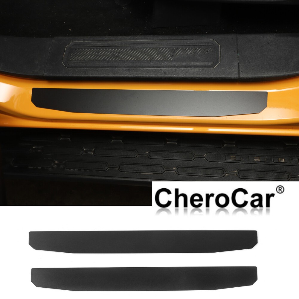 2X Black Car Door Sill Guard Scuff Plate for 2021+ Ford Bronco Trim Protection