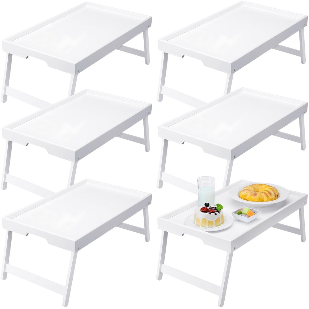 Bamboo Folding Bed Tray Table for Breakfast Serving Food Laptop